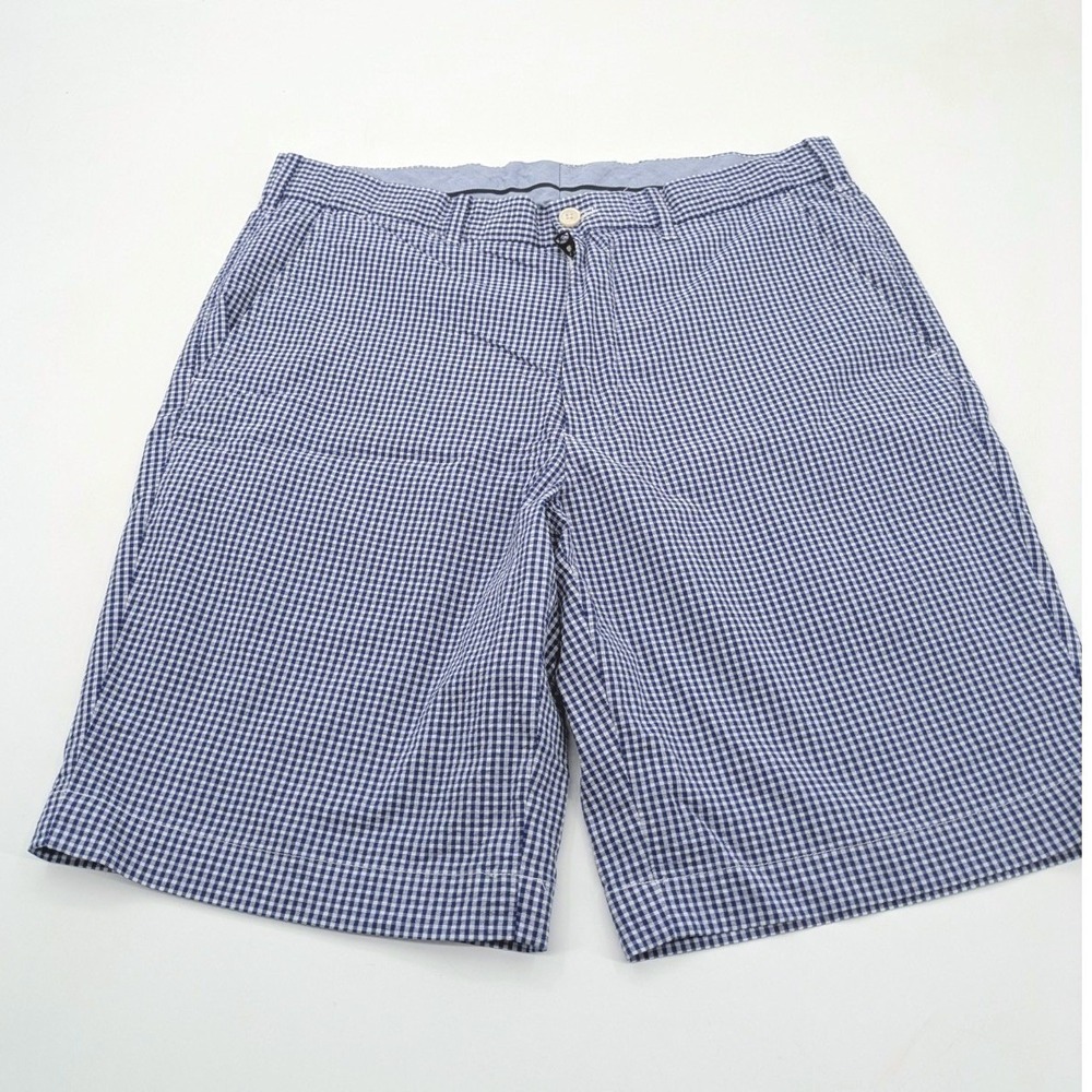 Polo by Ralph Lauren Navy and White Gingham Flat-Front Men's Shorts